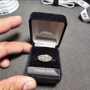 Bob Siemon Designs Sterling Silver What Would Jesus Do? Signet Ring Size 9 Heavy